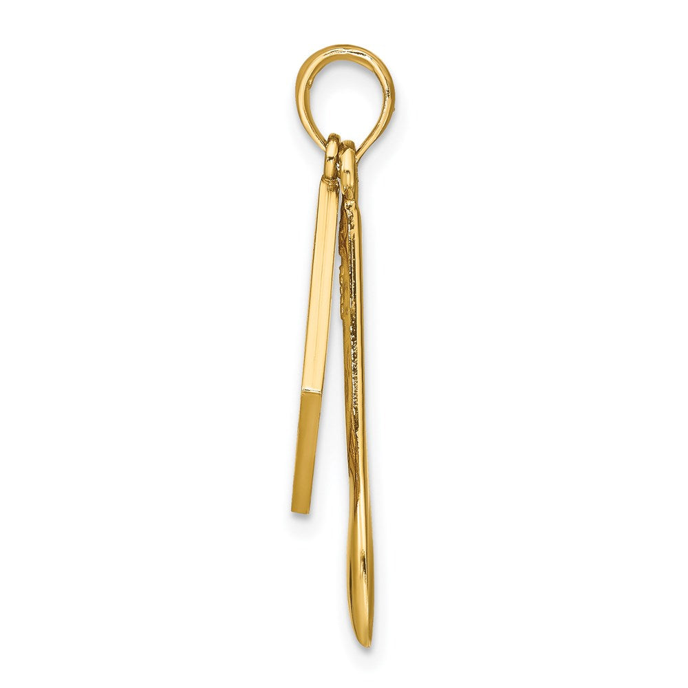 14K Gelbgold Charm mit Emaille, 3-D Kochbuch und Löffel