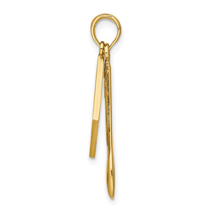14K Gelbgold Charm mit Emaille, 3-D Kochbuch und Löffel