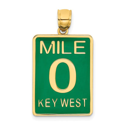 14K Gelbgold Emaille „Mile Marker 0 / KEY WEST“ Charm