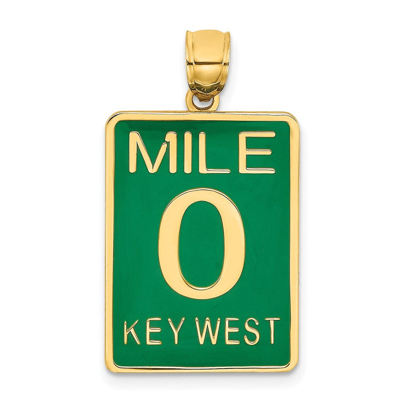 14K Gelbgold Emaille „Mile Marker 0 / KEY WEST“ Charm