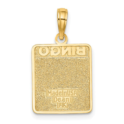 14K Gelbgold Bingo-Karte Charm mit Emaille