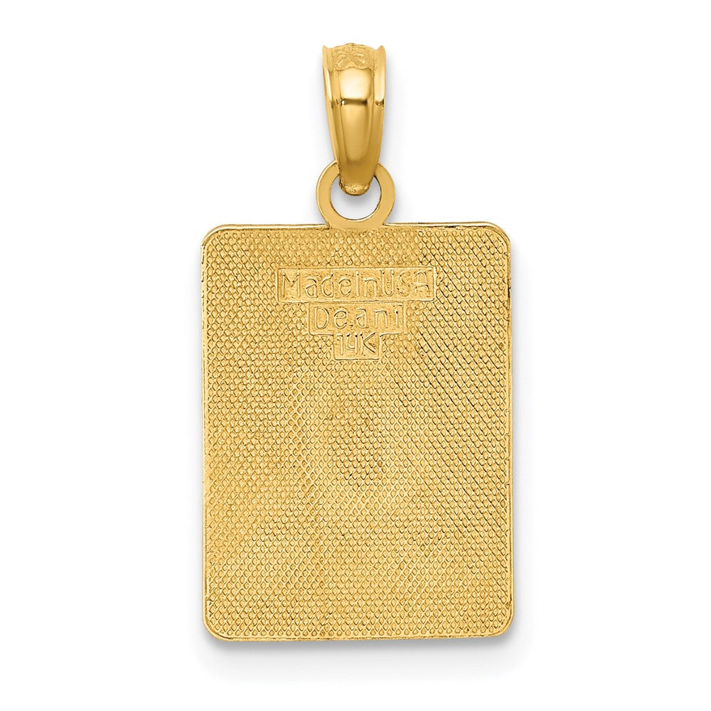 14k Gelbgold EXIT 0 / CAPE MAY Charm mit grüner Emaille