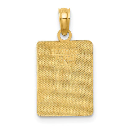 14k Gelbgold EXIT 0 / CAPE MAY Charm mit grüner Emaille