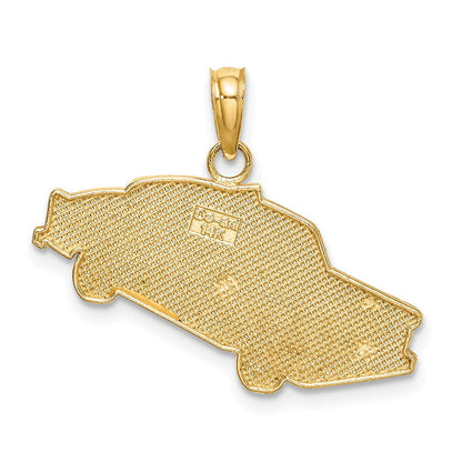 14K Gelbgold Taxi-Charm mit Emaille