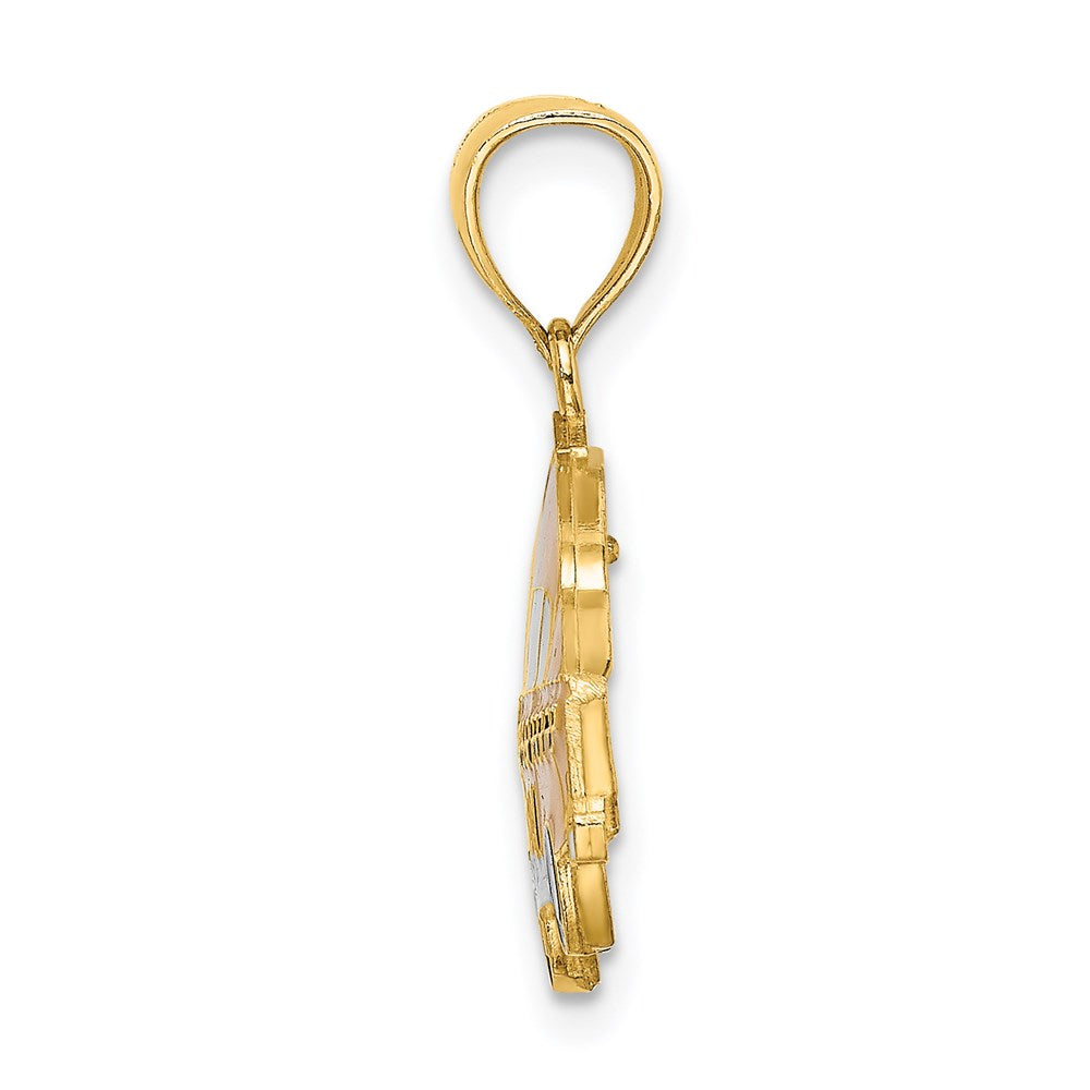 14K Gelbgold Taxi-Charm mit Emaille