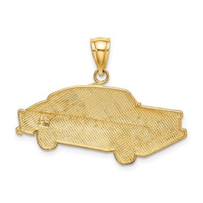 14K Gelbgold Taxi-Charm mit Emaille