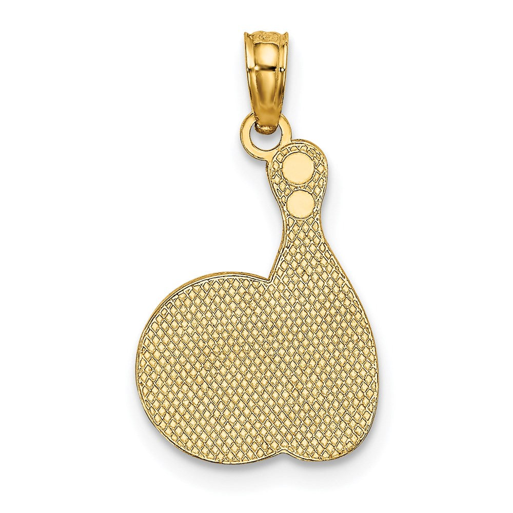 14K Gelbgold Emaille Bowling Kugel und Brosche Charm