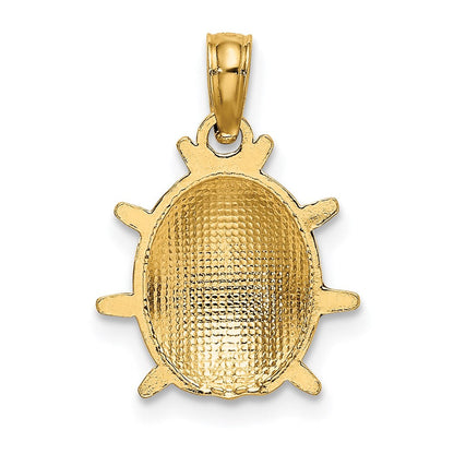 14K Gelbgold Emailliert Marienkäfer Charm