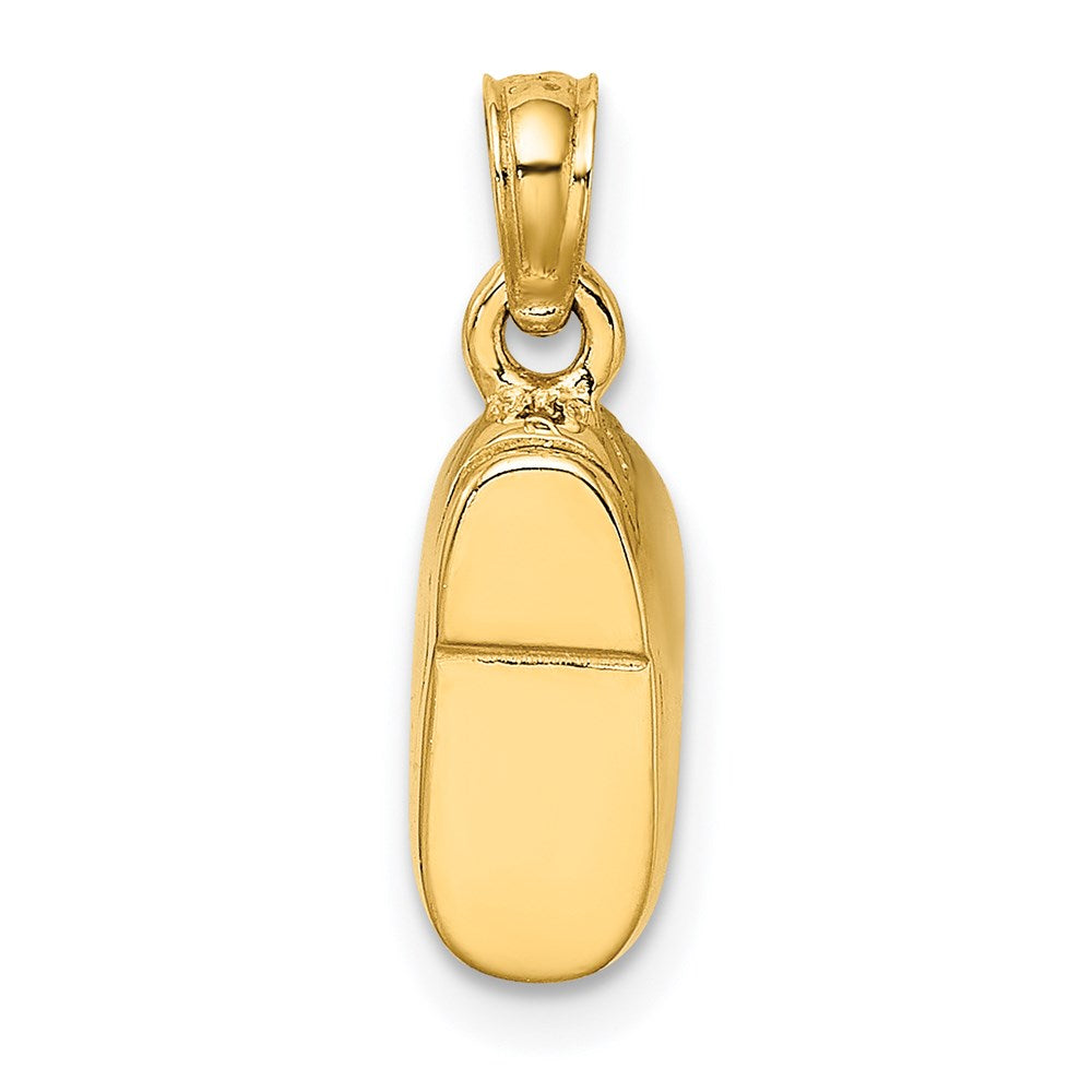 14K Gelb- und Rhodiumgold mit Weißrhodium, 3-D hellblau emaillierter Baby-Schuh-Charm