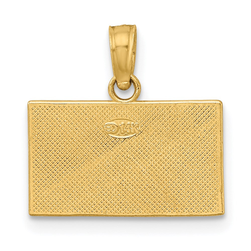 14K Gelbgold Dive Flag mit Rot & Weiß Emaille Charm
