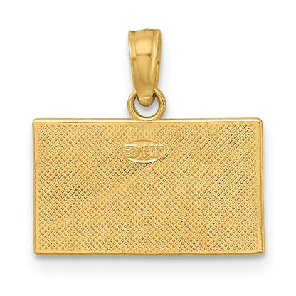 14K Gelbgold Dive Flag mit Rot & Weiß Emaille Charm