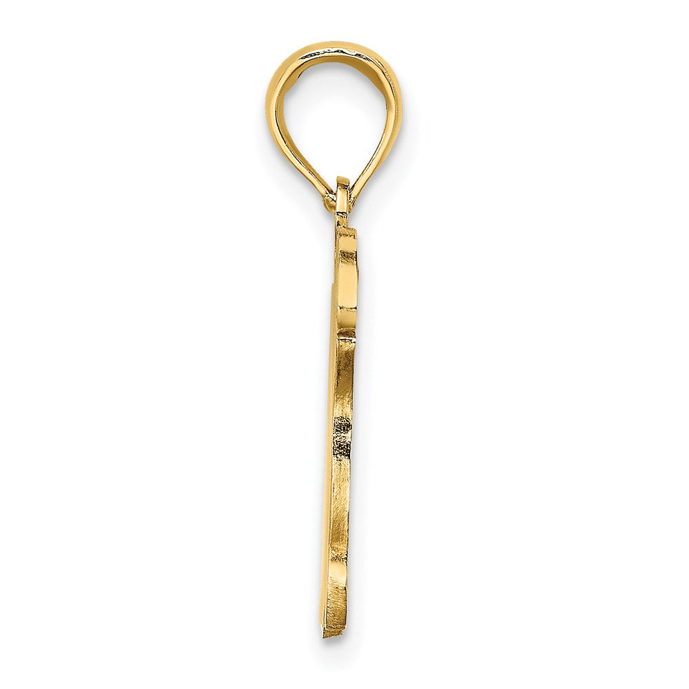 14K Gelbgold Charm Schildkröte mit brauner, beige-farbener und schwarzer Emaille
