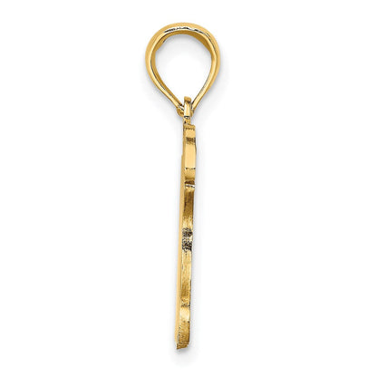 14K Gelbgold Charm Schildkröte mit brauner, beige-farbener und schwarzer Emaille