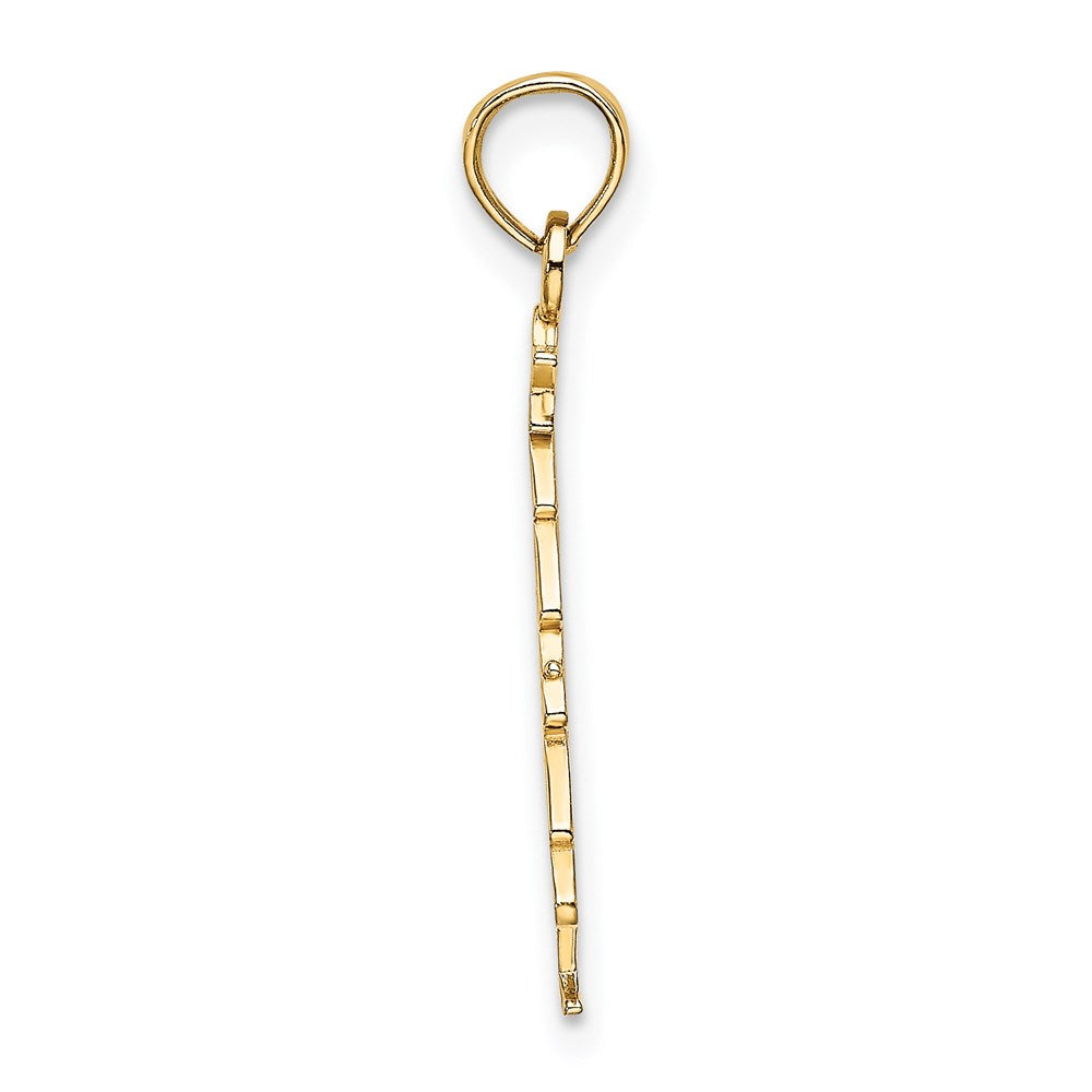 14K Gelbgold Emaille Grün Weihnachten Baum mit Rot Stern Charm