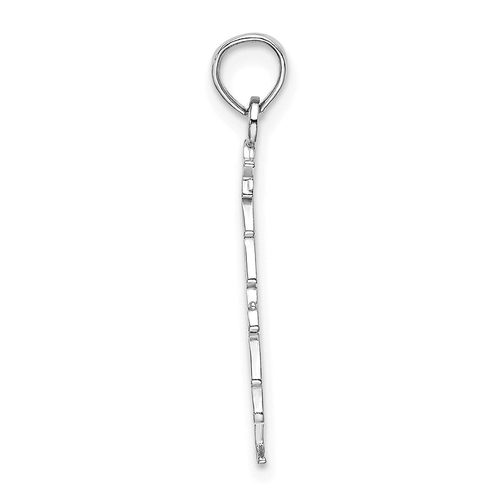 14K Weißgold Emaille Grün Weihnachten Baum mit Rot Stern Charm
