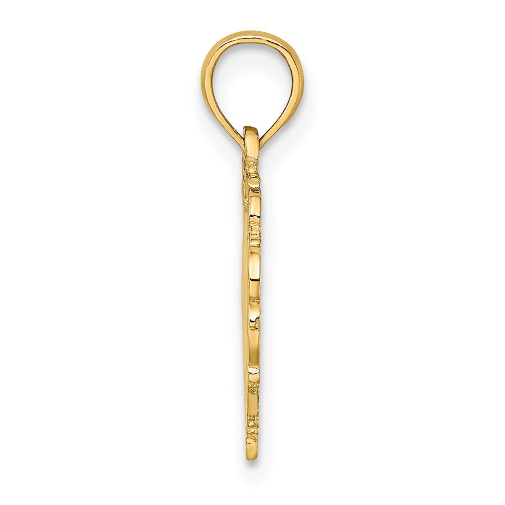 14K Gelbgold Liebe in Herz Charm