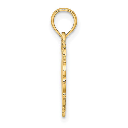 14K Gelbgold Liebe in Herz Charm