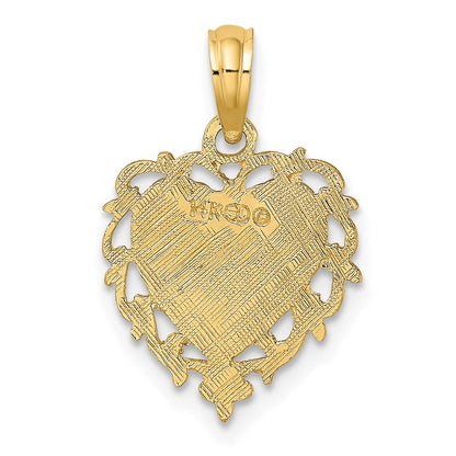 14K Gelbgold Liebe in Herz Charm