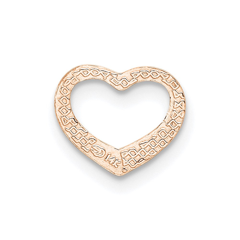 14K Roségold Poliert Herz Kette Anhänger