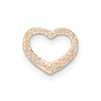 14K Roségold Poliert Herz Kette Anhänger