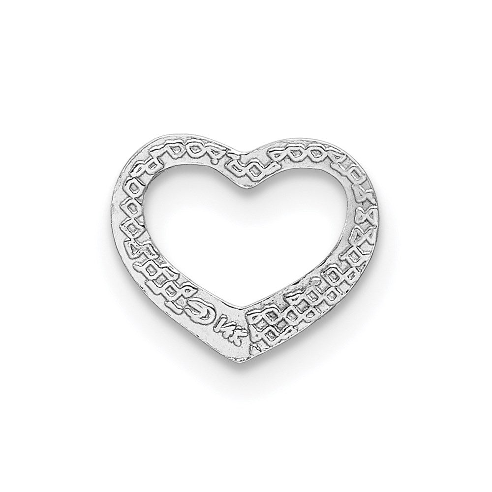 14K Weißgold Mini Floating Herz Anhänger