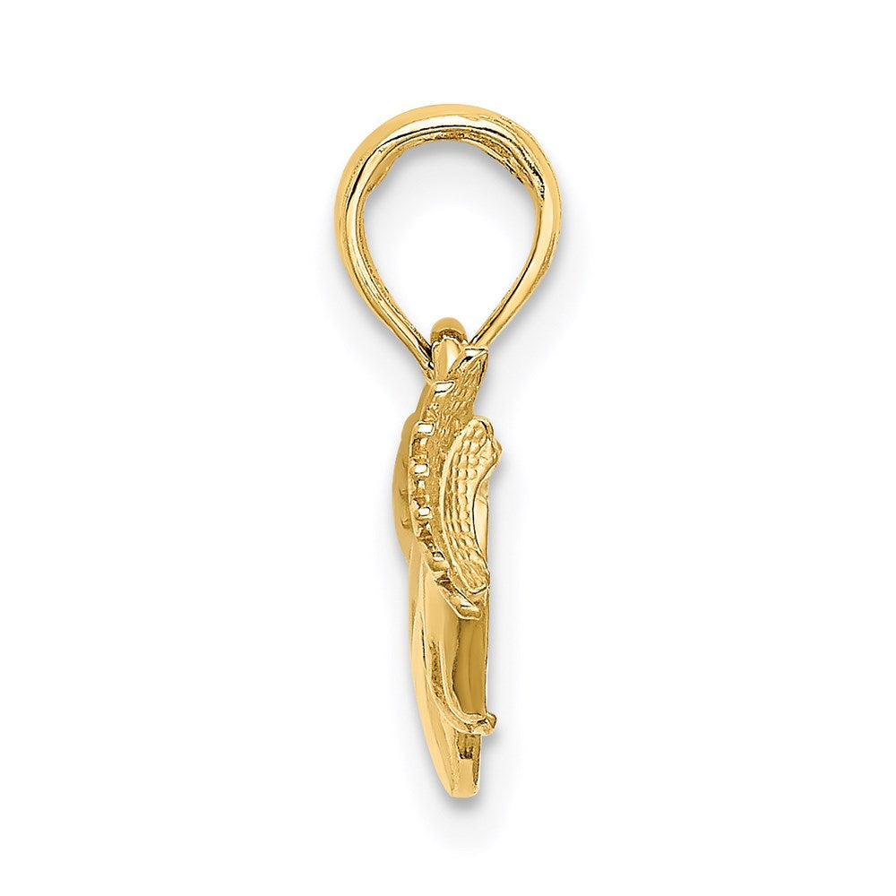14K Gelbgold Hands Holding Herz Charm