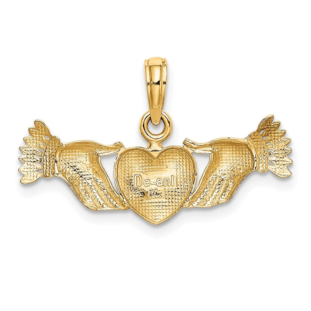 14K Gelbgold Hands Holding Herz Charm