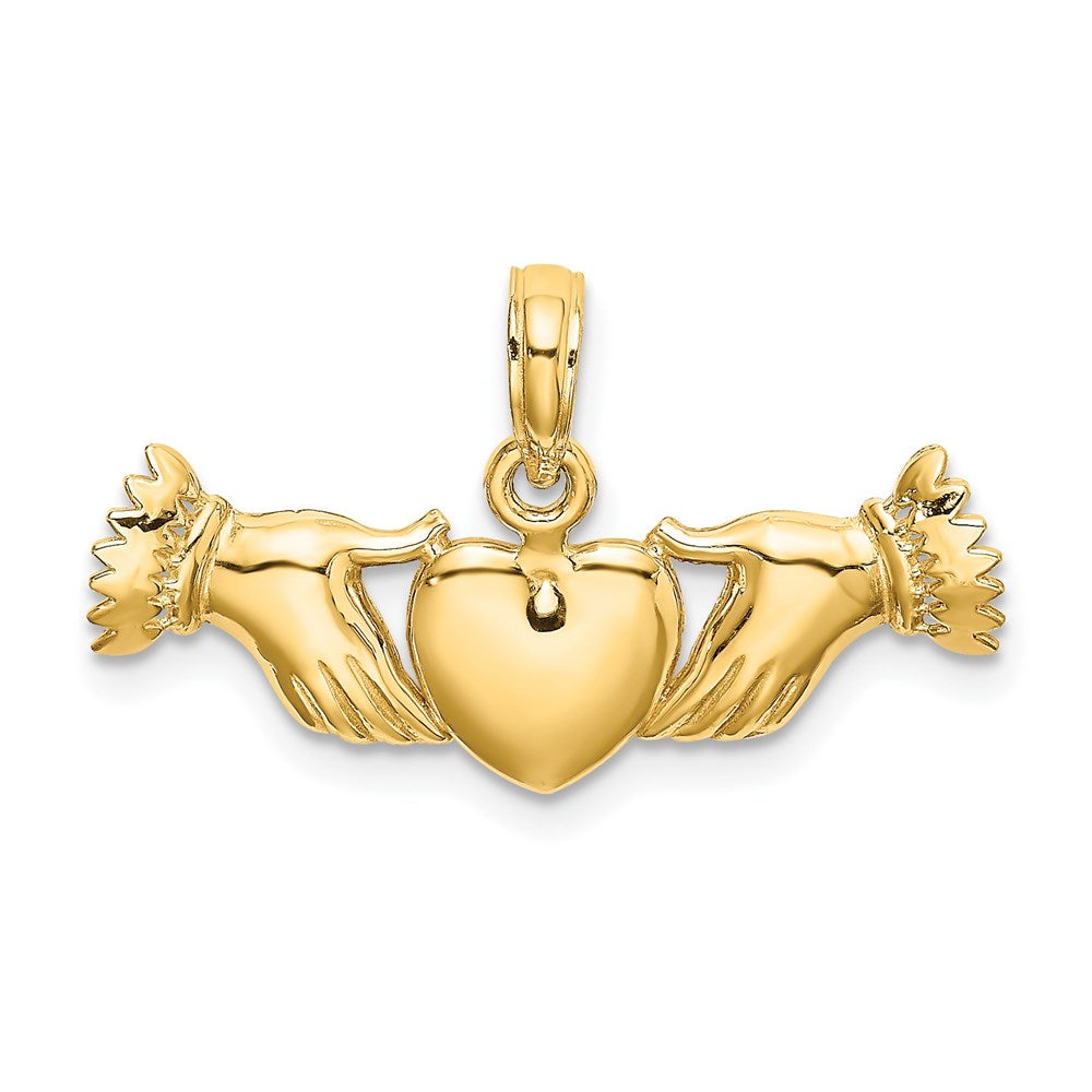 14K Gelbgold Hands Holding Herz Charm