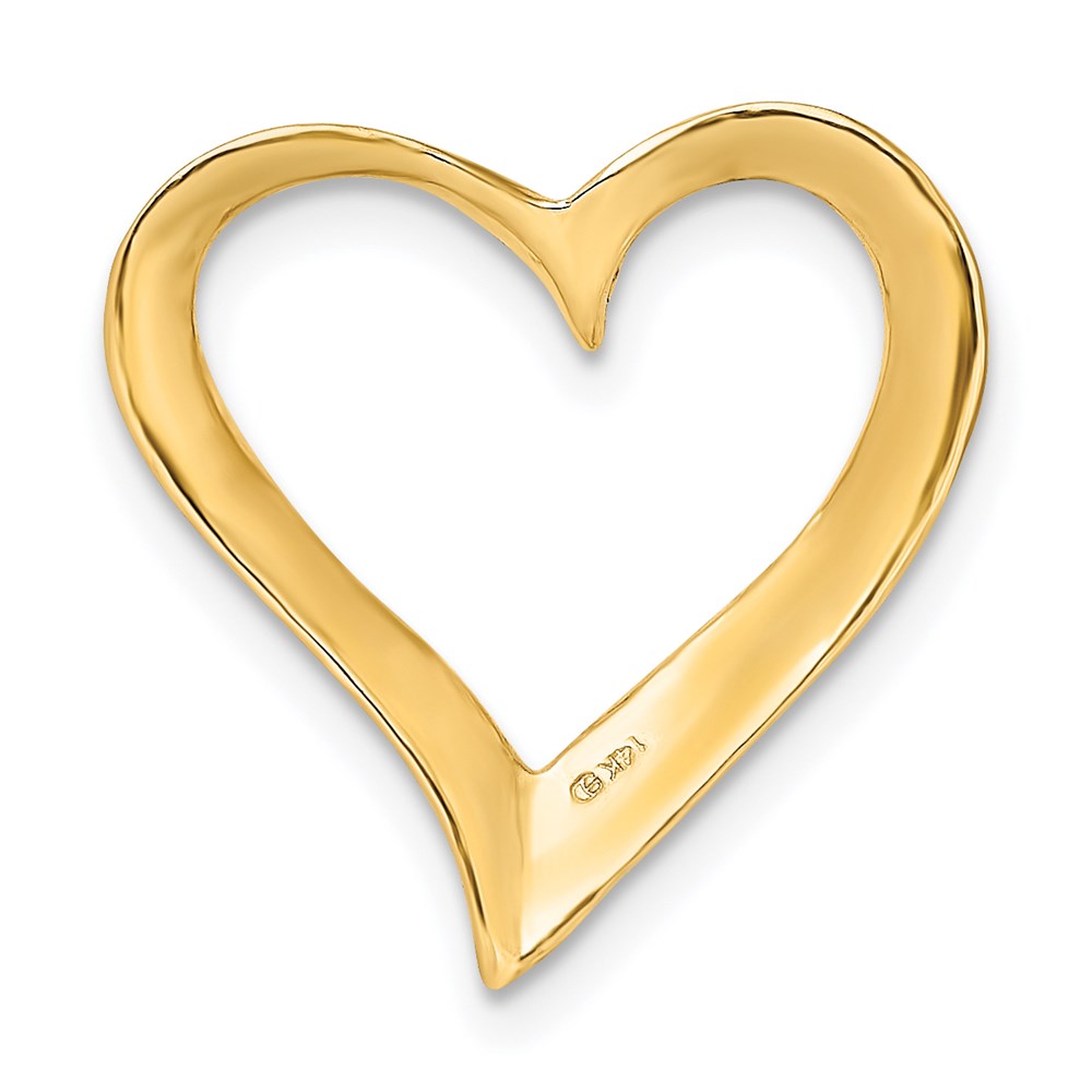 14K Gelbgold Groß Floating Herz Anhänger
