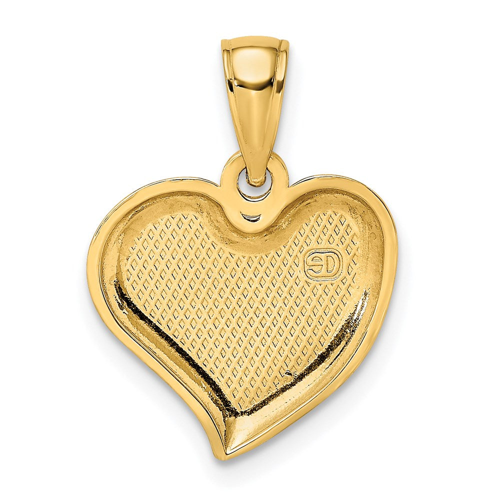 14K Gelbgold Poliert Tropfen-Herz Charm