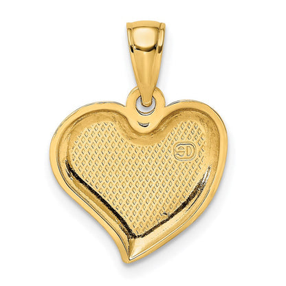 14K Gelbgold Poliert Tropfen-Herz Charm