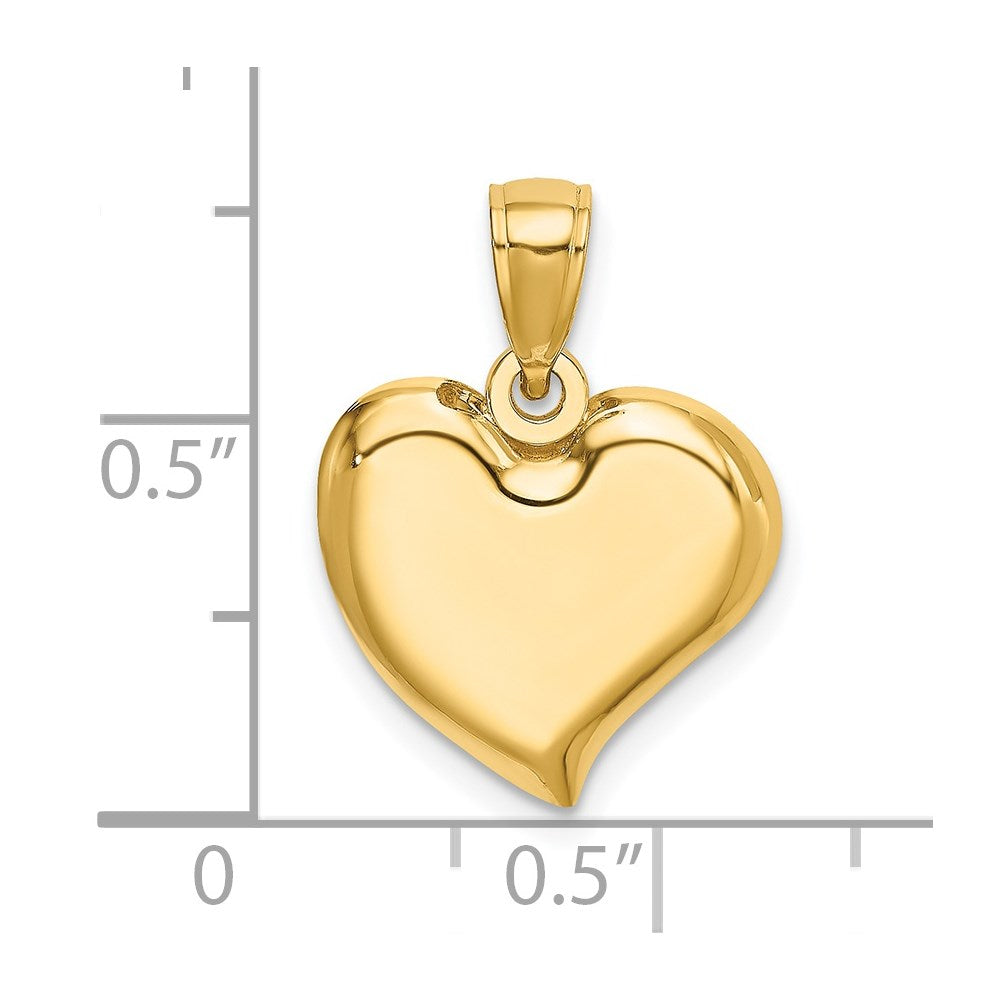 14K Gelbgold Poliert Tropfen-Herz Charm