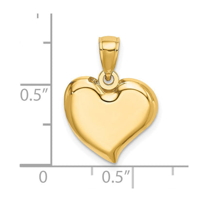14K Gelbgold Poliert Tropfen-Herz Charm