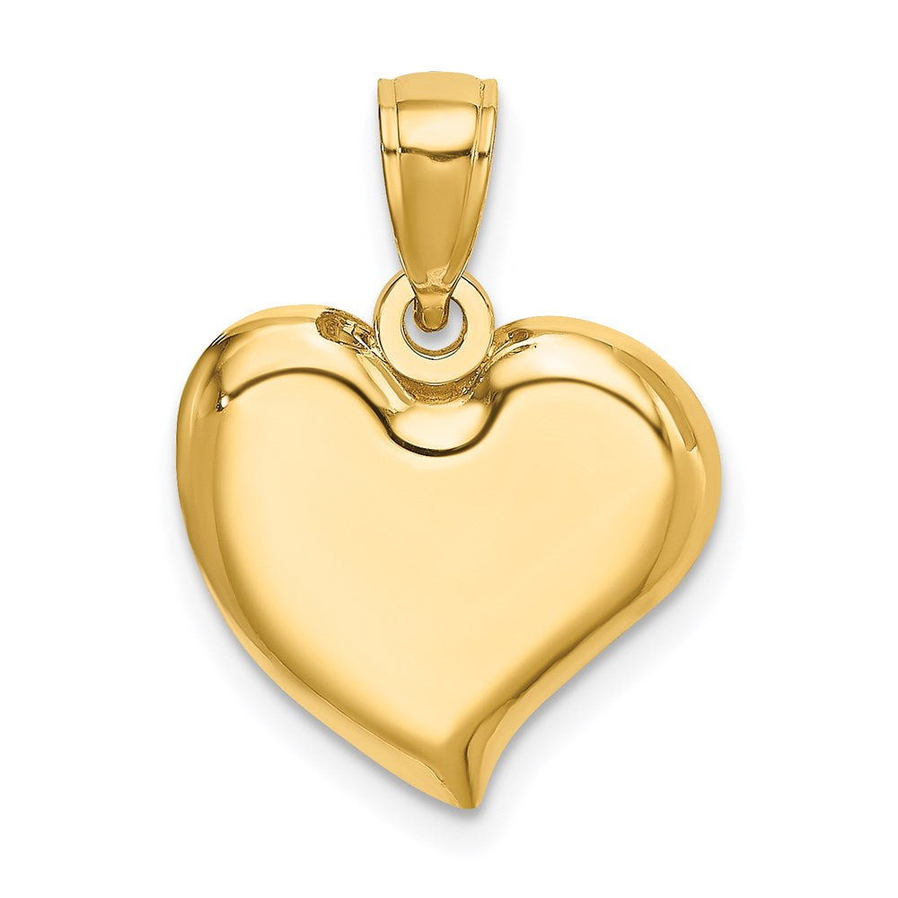 14K Gelbgold Poliert Tropfen-Herz Charm