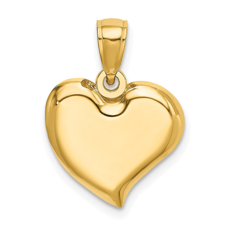 14K Gelbgold Poliert Tropfen-Herz Charm