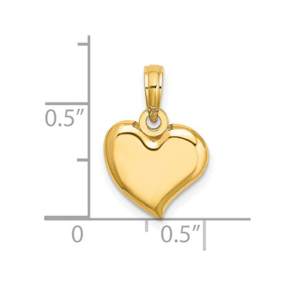 14K Gelbgold Poliert Tropfen Herz Charm