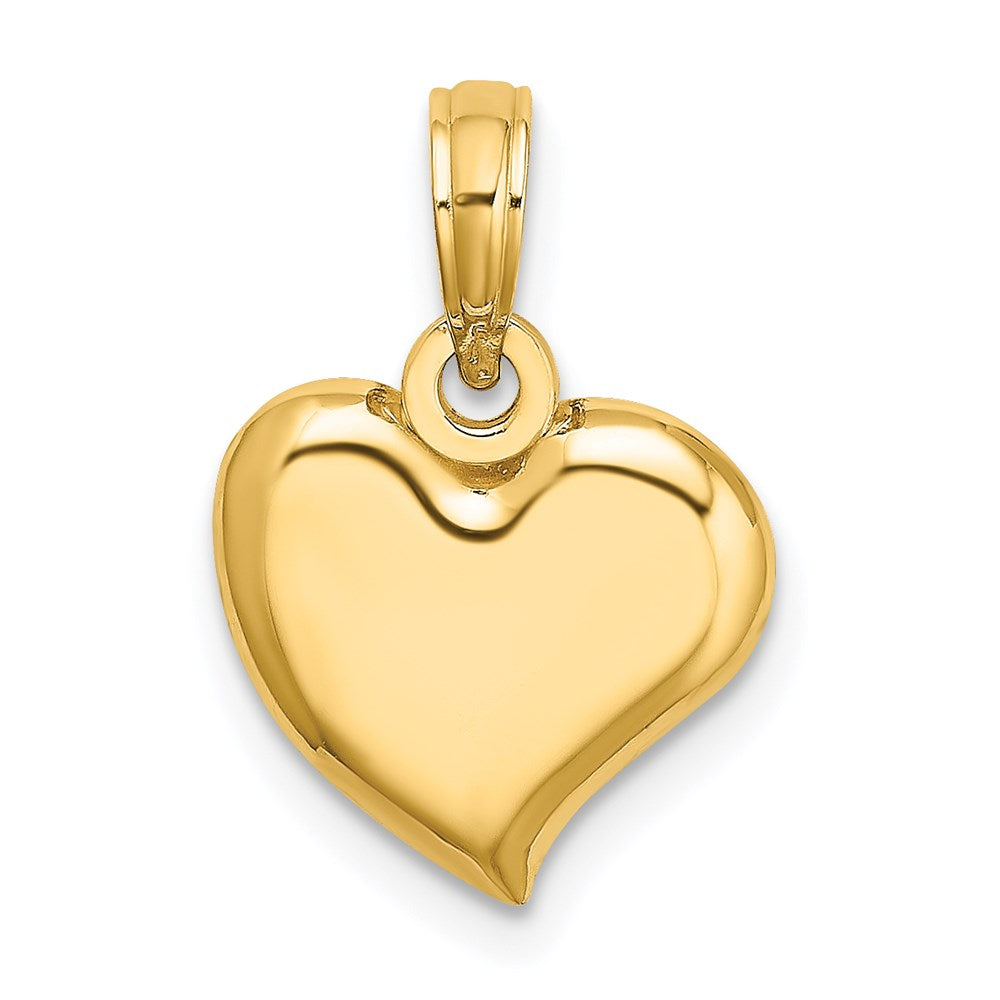 14K Gelbgold Poliert Tropfen Herz Charm