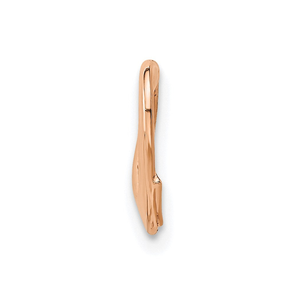 14K Roségold Poliert Herz Kette Anhänger