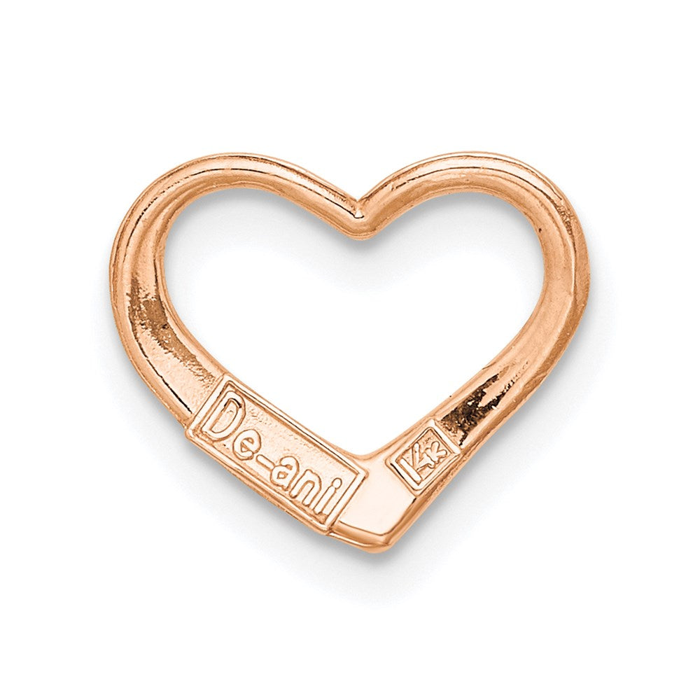 14K Roségold Poliert Herz Kette Anhänger
