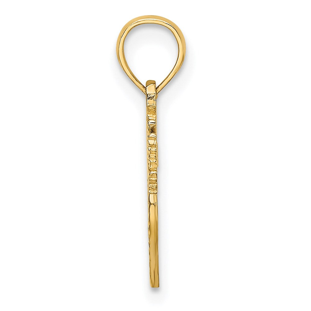 14K Gelbgold Herz mit Liebe Birds Charm
