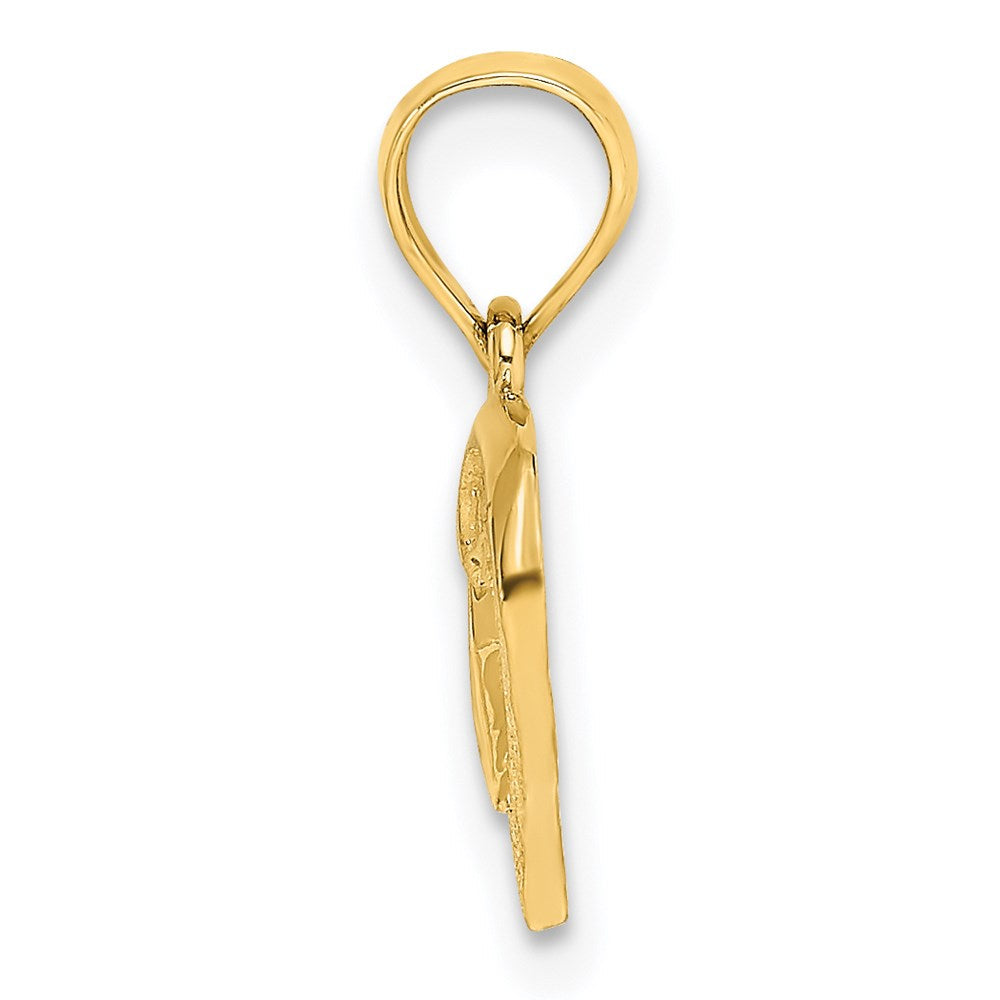 14K Gelbgold Offen Mini Herz Charm