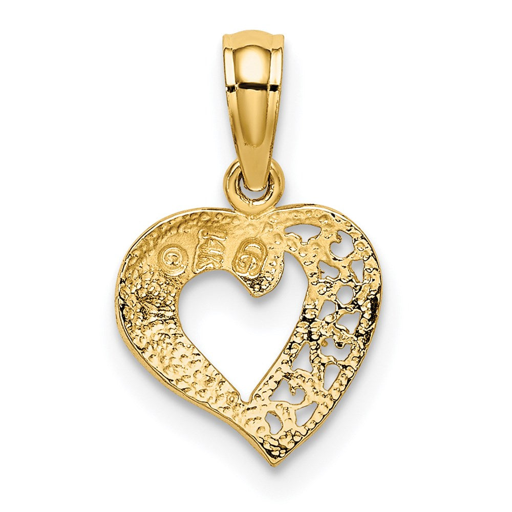 14K Gelbgold Offen Mini Herz Charm