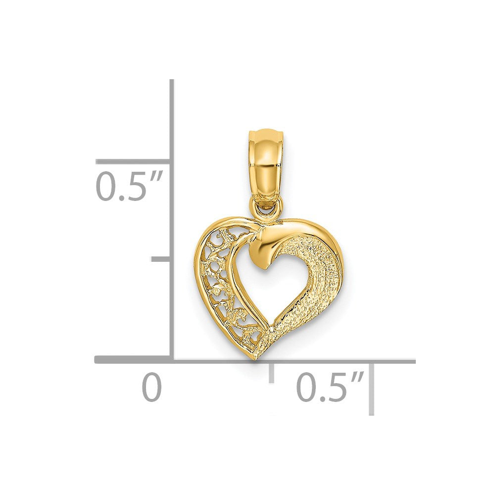 14K Gelbgold Offen Mini Herz Charm