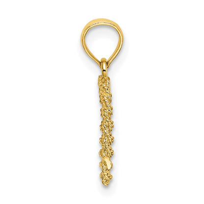 14K Gelbgold 3d Kordel Herz Anhänger