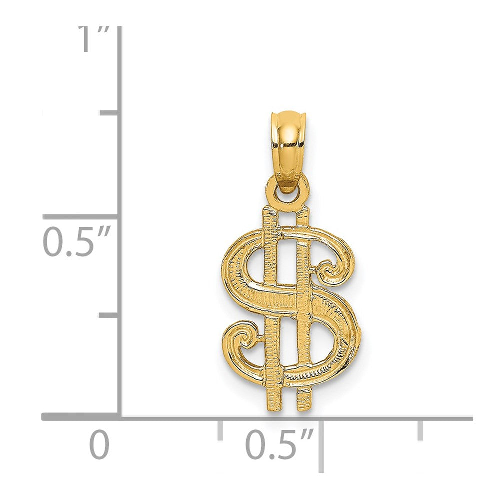 14K Gelbgold Dollar Zeichen Charm