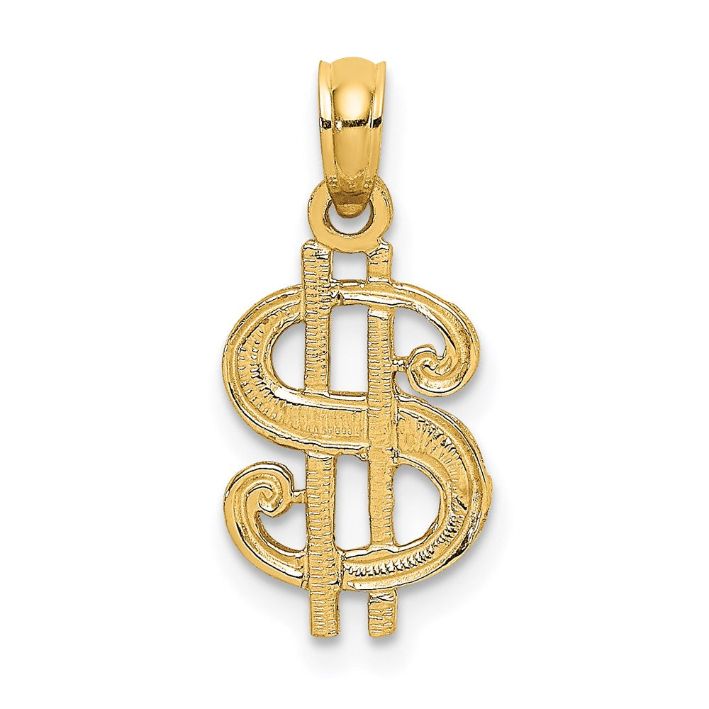 14K Gelbgold Dollar Zeichen Charm