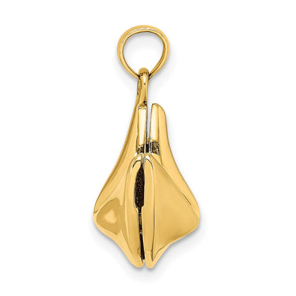 14K Gelbgold 3-D Glückskeks-Charm zum Öffnen