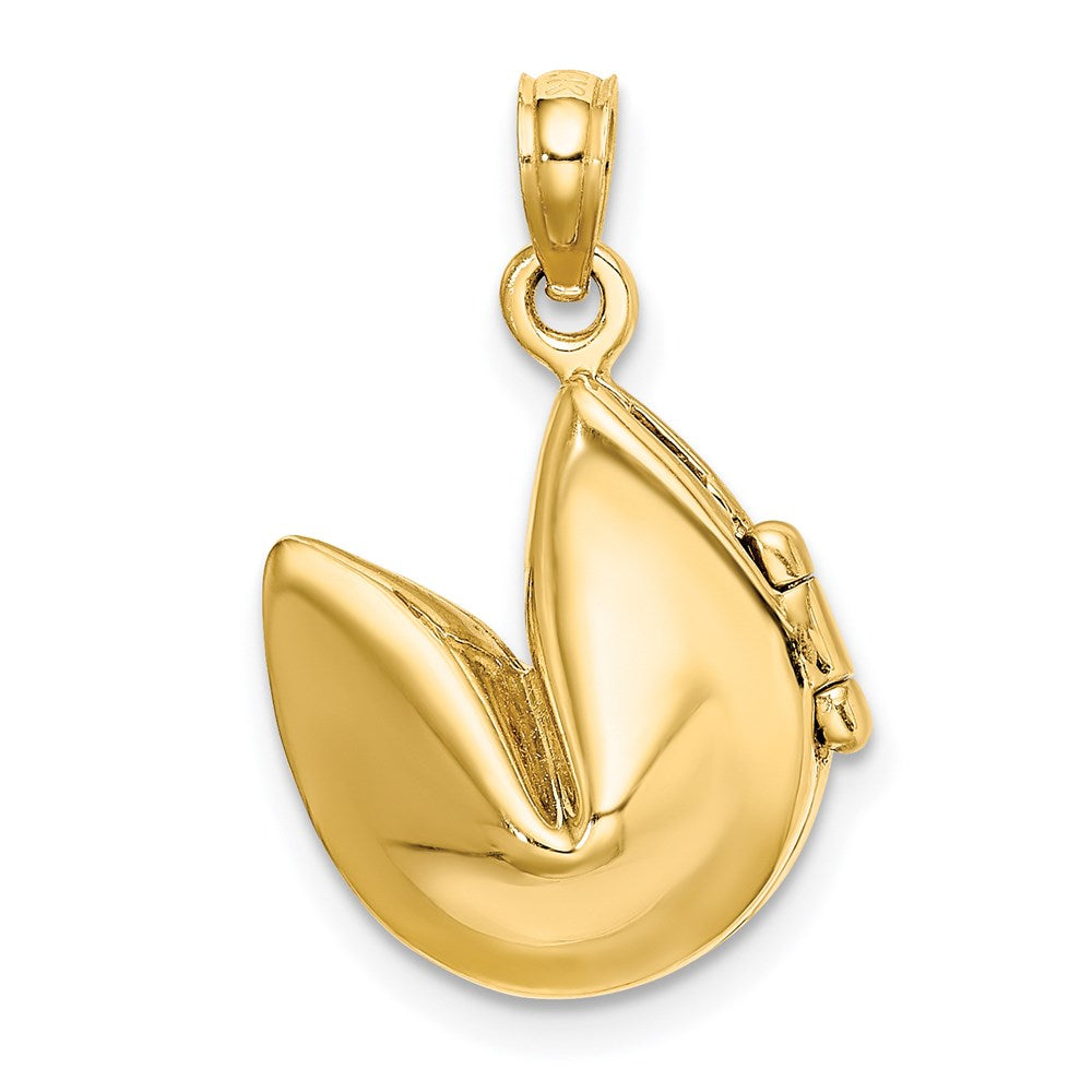14K Gelbgold 3-D Glückskeks-Charm zum Öffnen