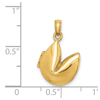 14K Gelbgold 3-D Glückskeks-Charm zum Öffnen