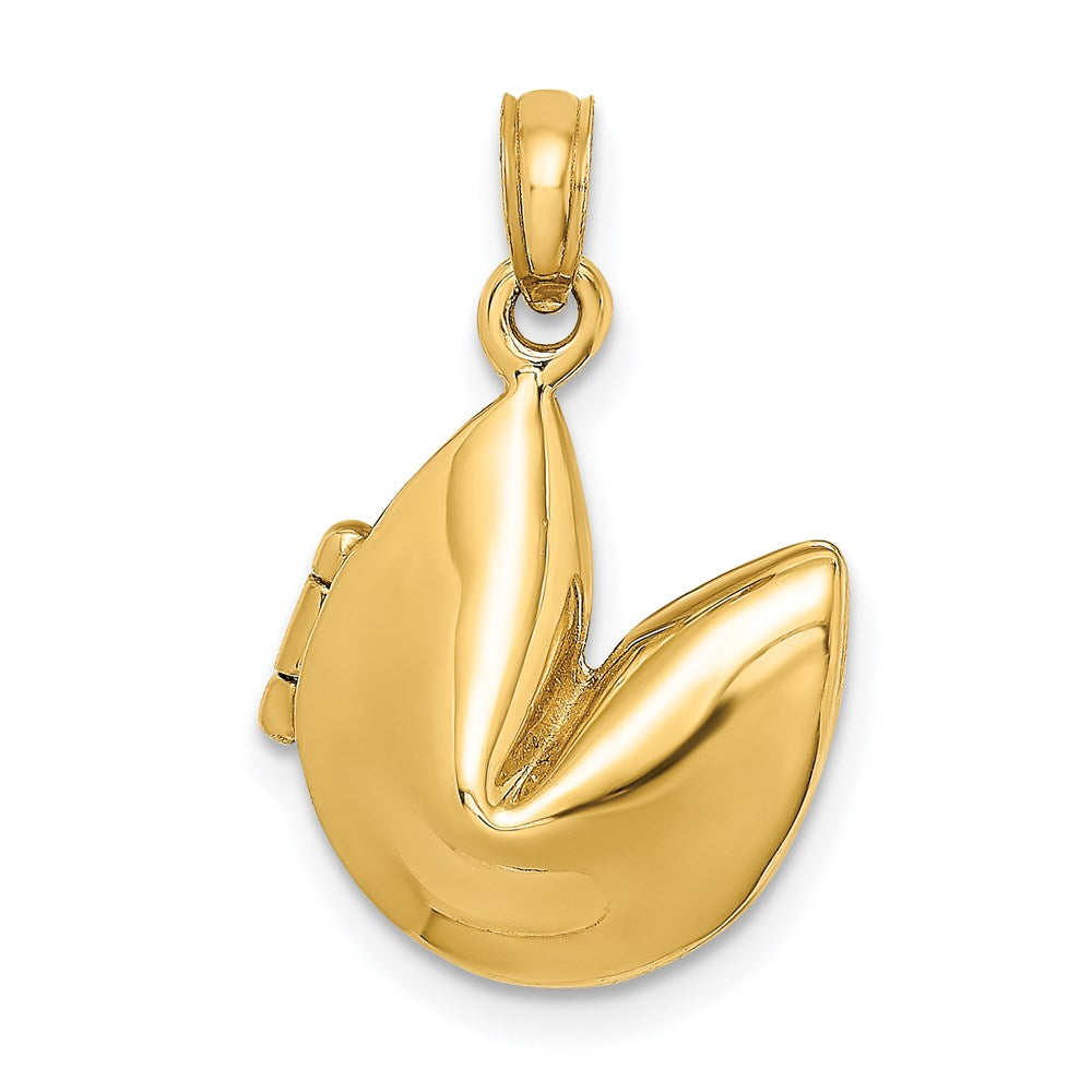 14K Gelbgold 3-D Glückskeks-Charm zum Öffnen